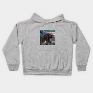 Dragon Red Eyes Sharp Teeth Kids Hoodie